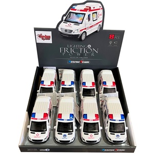Vardem Sürtmeli Işıklı ve Sesli Ambulans ve Polis Arabası (14,5Cm)