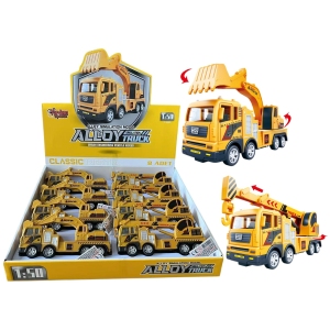Vardem Sürtmeli Metal 1:50 Sarı Vinç ve Ekskavatör