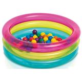 Intex 3 Boğum Renkli Oyun Havuzu 50 Parça Top 86x25 cm.