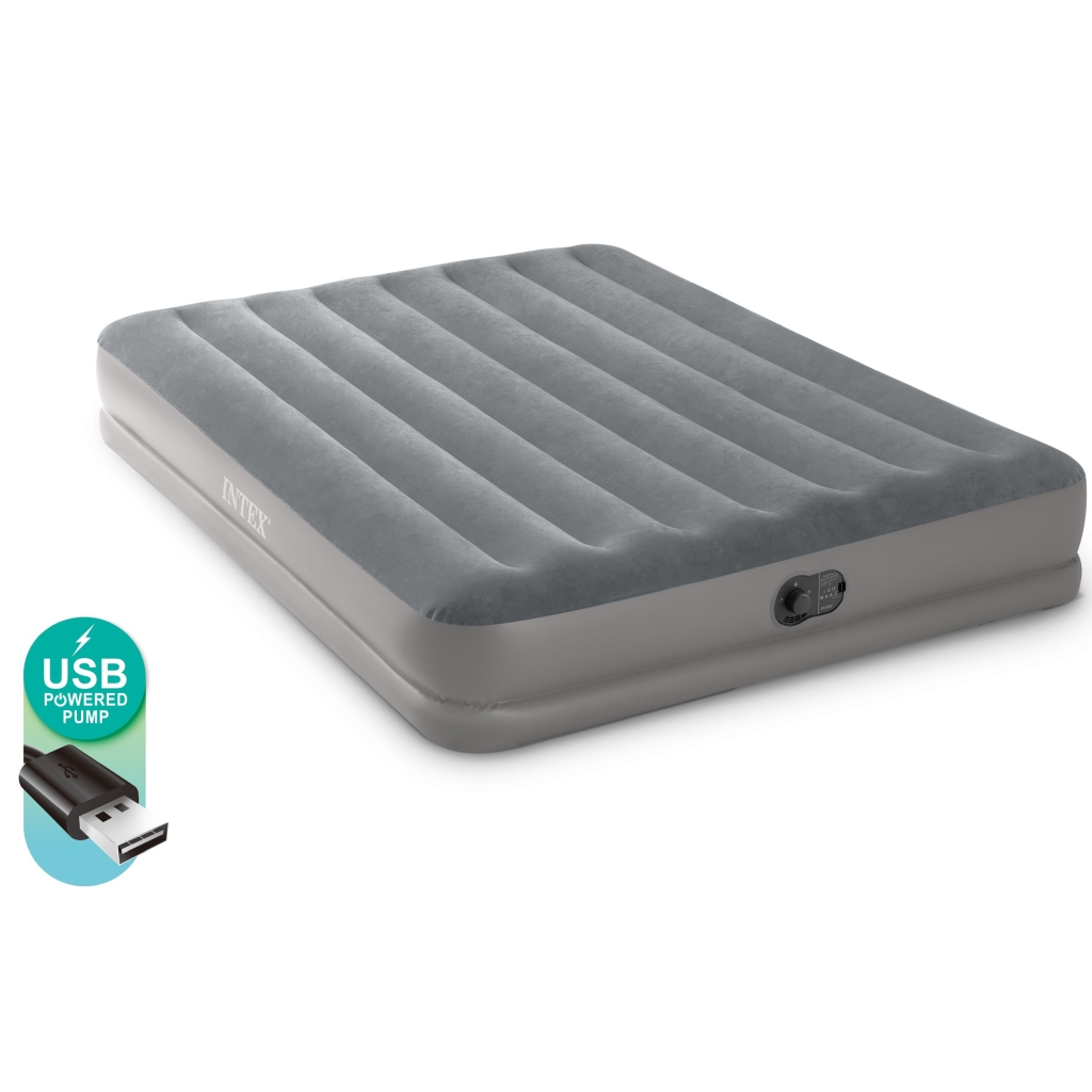 Intex USB Pompalı 30 cm Queen Prestij Orta Yükseklikte Şişme Yatak 203x152x30Cm