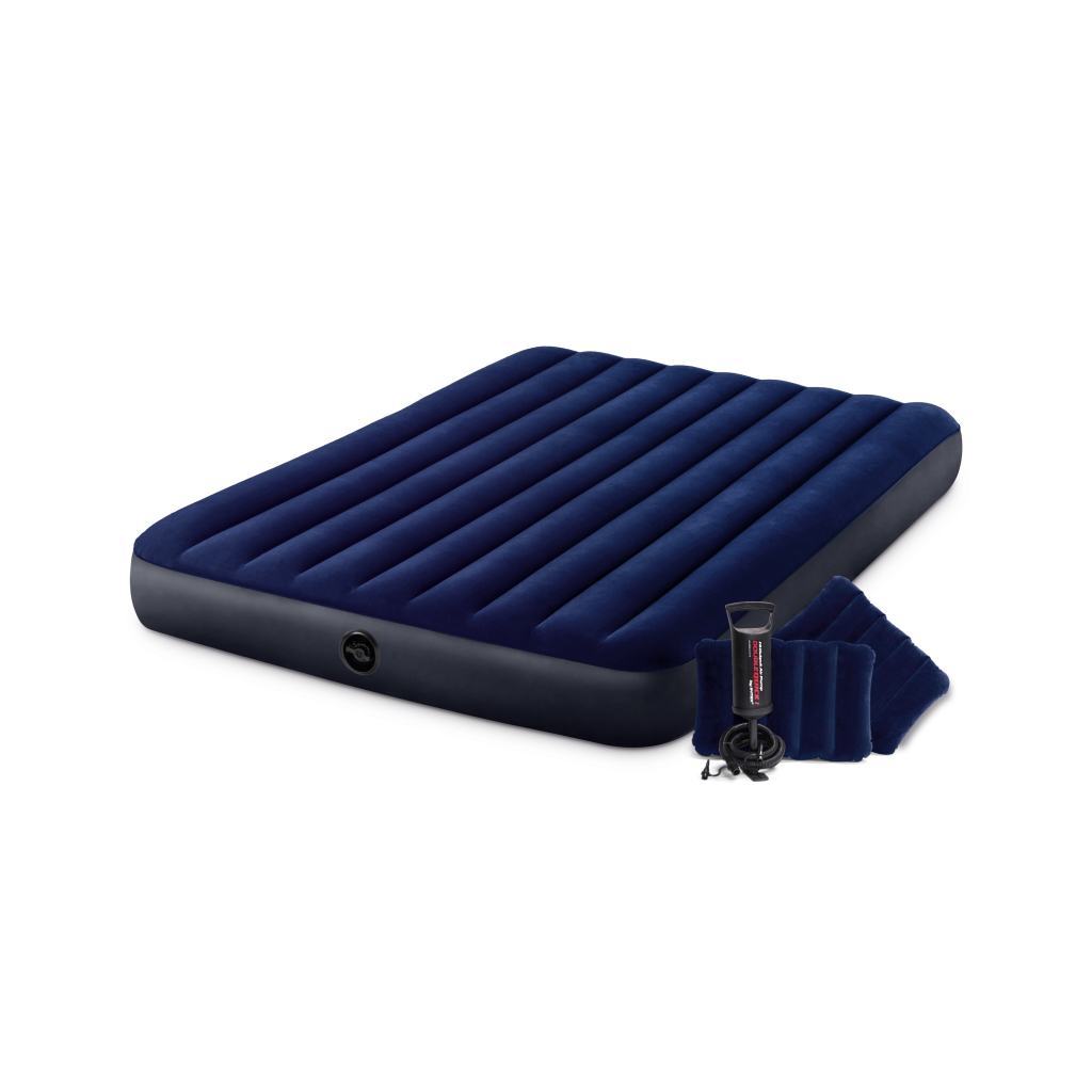 Intex Queen Dura-Beam Klasik Yatak, Yastık, Pompa Set 152x203x25 cm