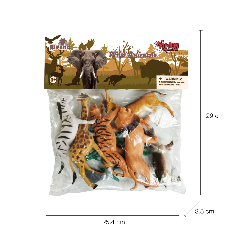 Vardem 9 Parça 10 inç Çiftlik, Vahşi, Dinozor Hayvan Set