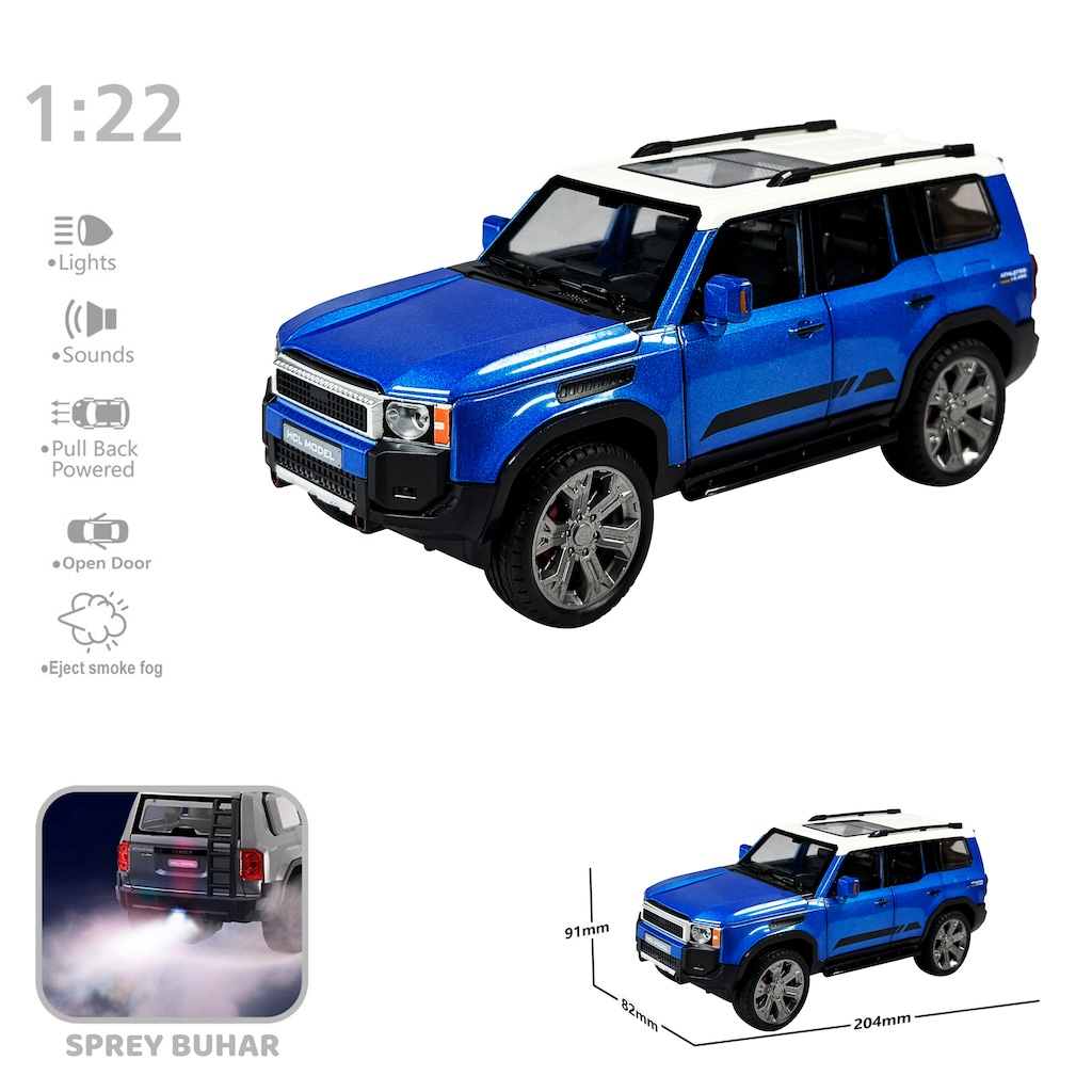 Vardem Çek Bırak 1:22 Sesli Ve Işıklı Buharlı Metal Jeep