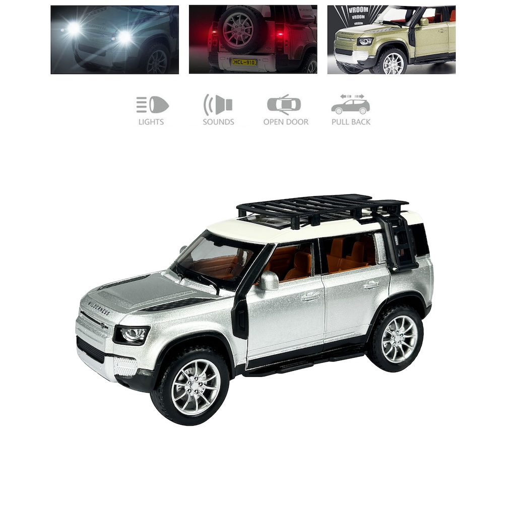 Vardem Kutulu Çek Bırak 1:22 Sesli Ve Işıklı Safari Metal Jeep