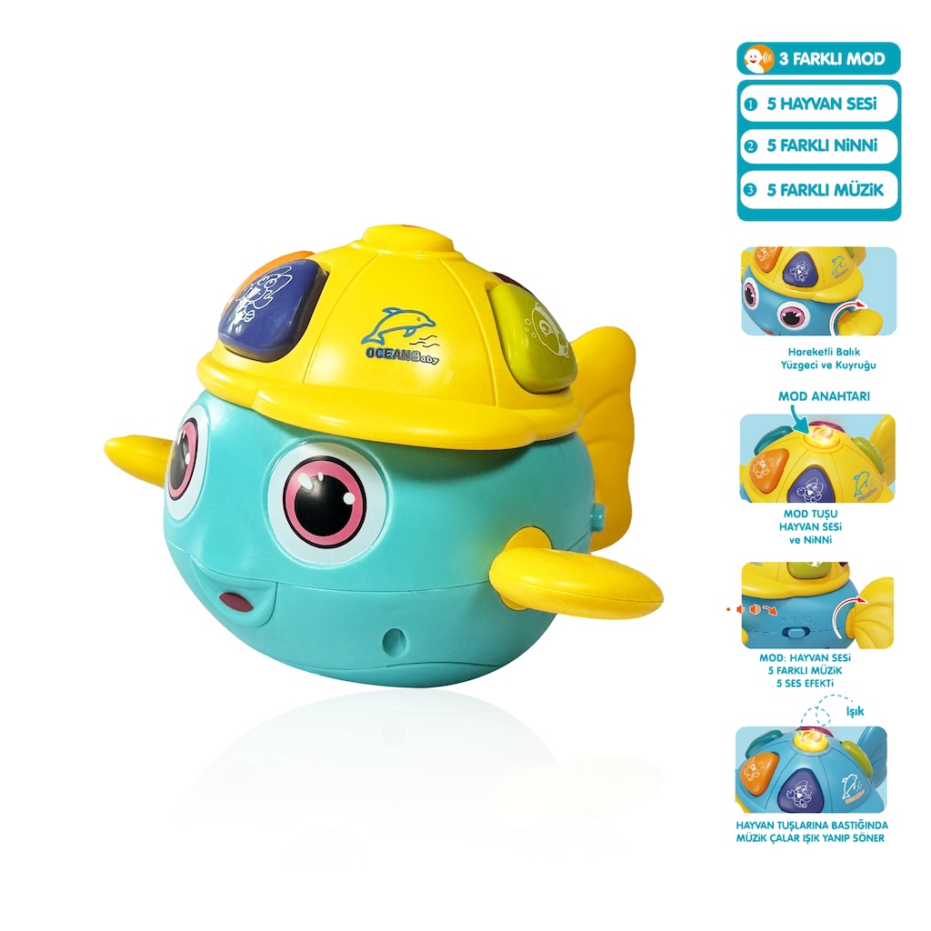 Vardem Işıklı ve Müzikli Balık Bebek Piyanosu