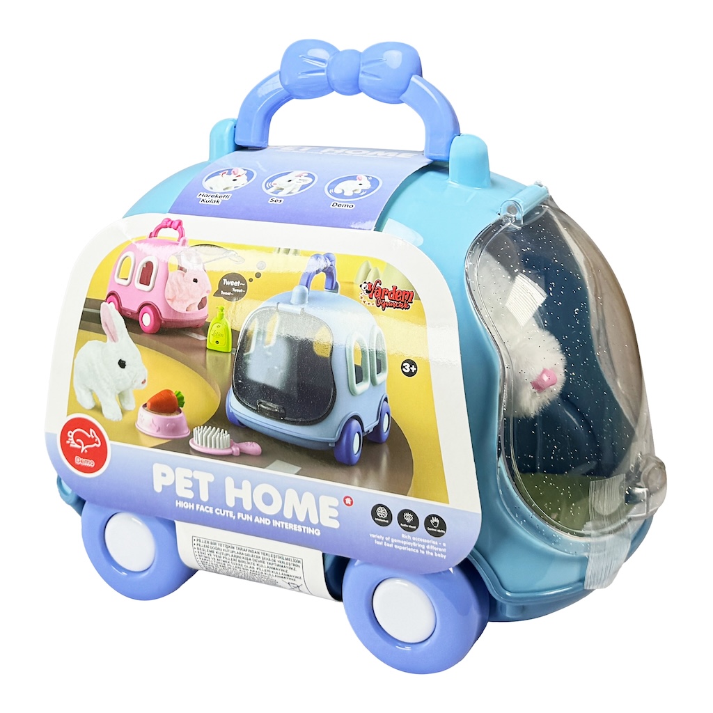 Vardem Taşıma Araba Çantalı Hareketli Pilli Tavşan Set