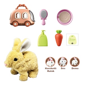 Vardem Taşıma Araba Çantalı Hareketli Pilli Tavşan Set