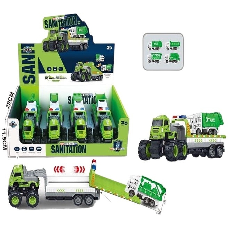Vardem Sürtmeli Die-Cast 4x4 Temizlik Araçları Taşıyan Tır
