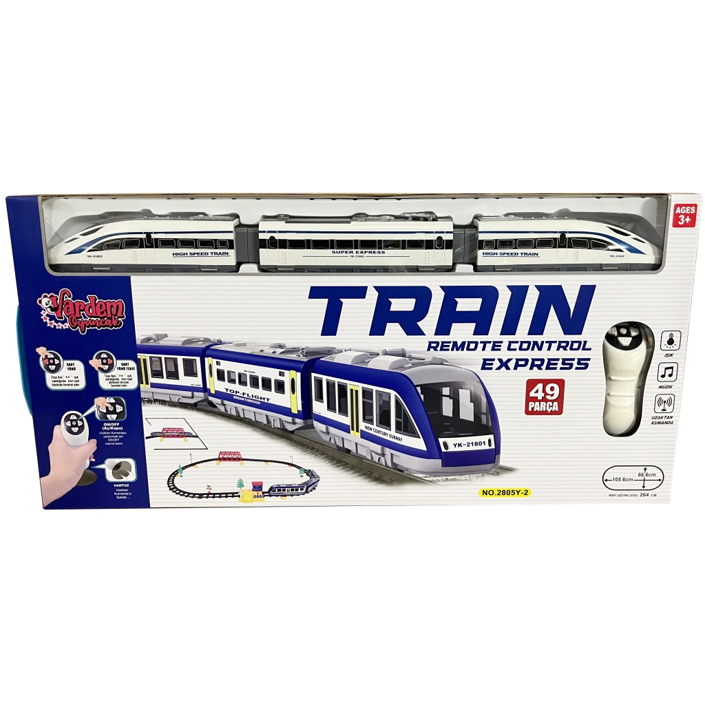 Vardem Uzaktan Kumandalı 49 Parça Işıklı 265 Cm Hızlı Tren Set