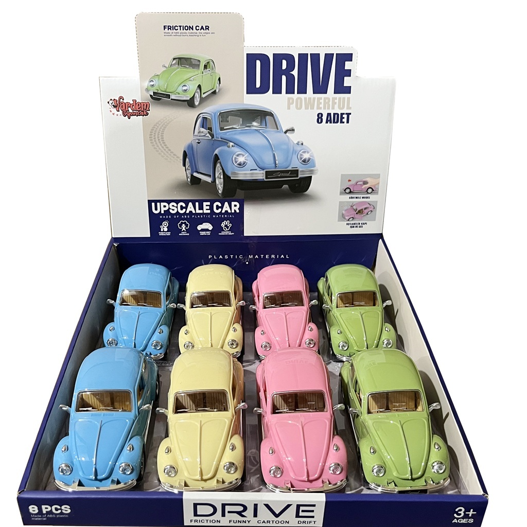 Vardem Işıklı ve Sesli Kapıları Açılan Sürtmeli Soft Renkli Büyük Kaplumbağa Araba