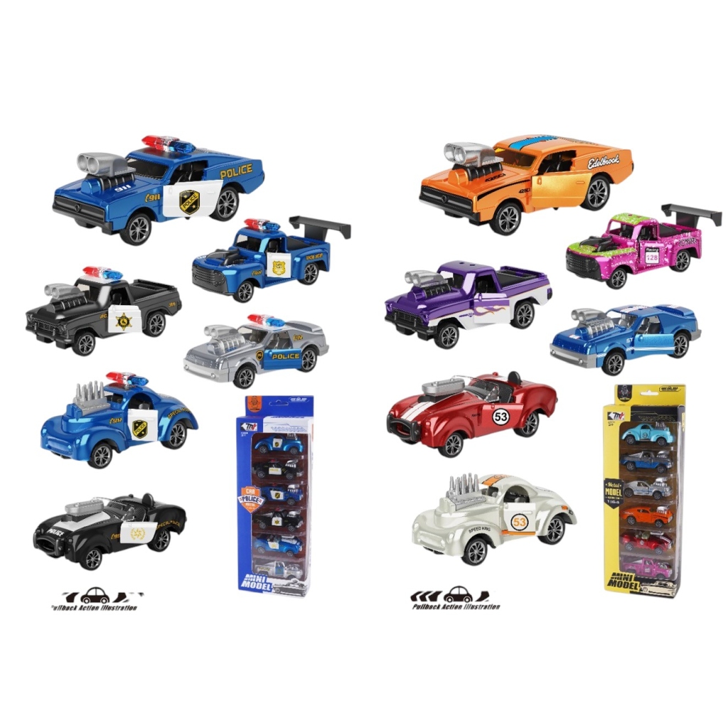 Vardem 6 Parça Çek Bırak Mini Model Metal Clasic Araba 1:64