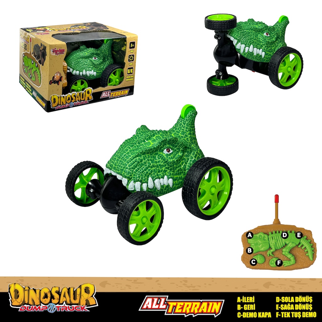 Vardem Uzaktan Kumandalı Işıklı Dinozor Araba