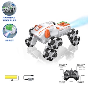 Vardem Uzaktan Kumandalı Full Fonksiyon Şarjlı 2,4G 8 Teker Buhar Atan Stunt Köpek Araba