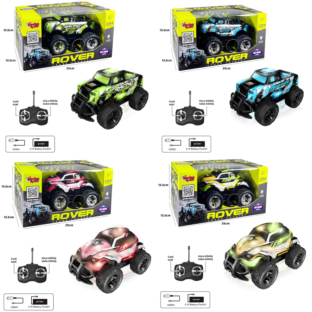 Vardem Uzaktan Kumandalı Full Fonksiyon Şarjlı Rover Off-Road Işıklı Araba 1:24 (27Mhz)