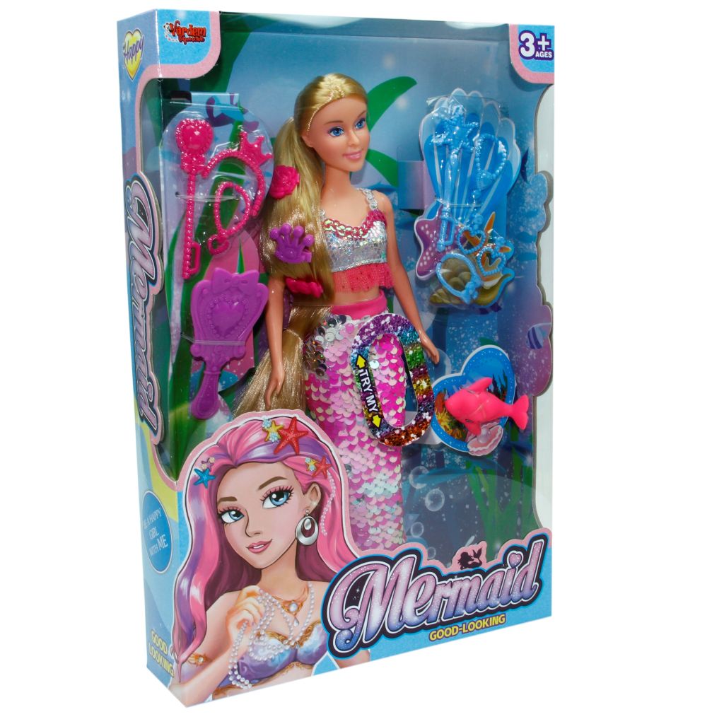 Vardem Kutulu 29Cm Aksesuarlı Deniz Kızı Bebek