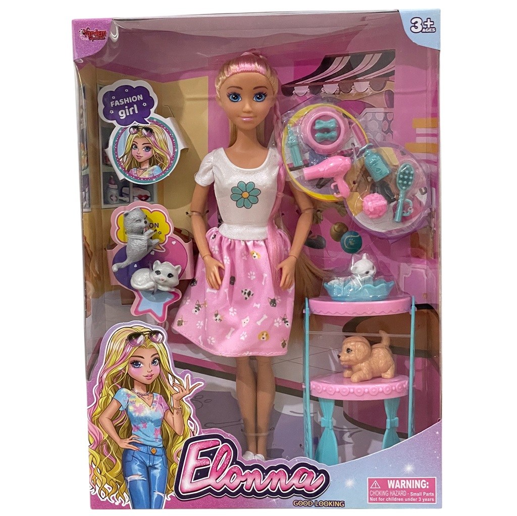 Vardem Kutulu 11,5 inç Pet Shop Bebek Set