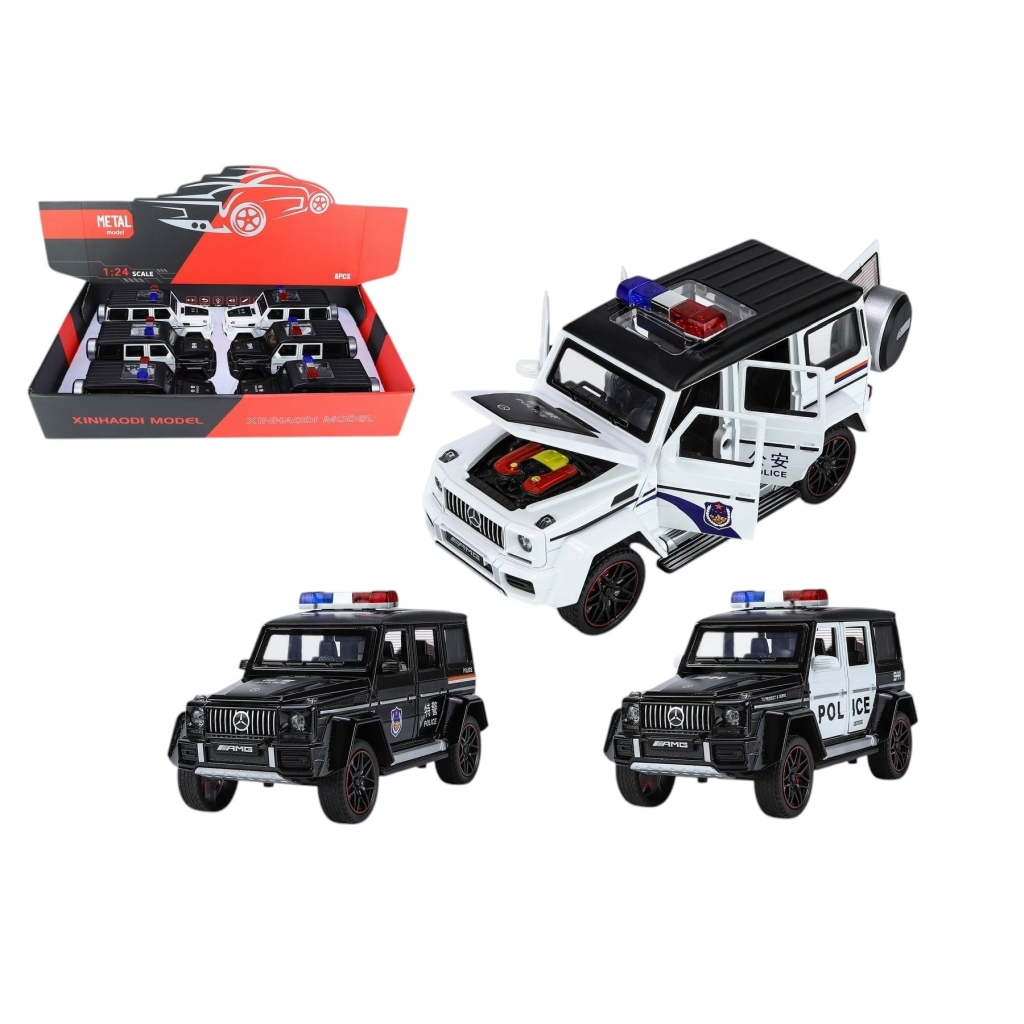 Vardem 1:24 Çek Bırak Işıklı ve Sesli G Polis Metal Jeep