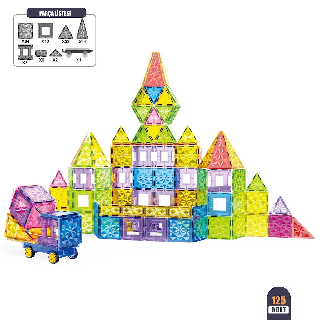 Vardem 125 Parça 7,5 Cm Manyetik Yapı Blokları