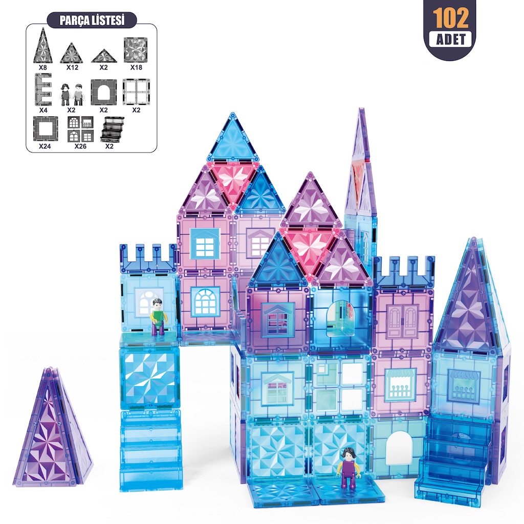 Vardem 102 Parça 7,5 Cm Manyetik Yapı Blokları