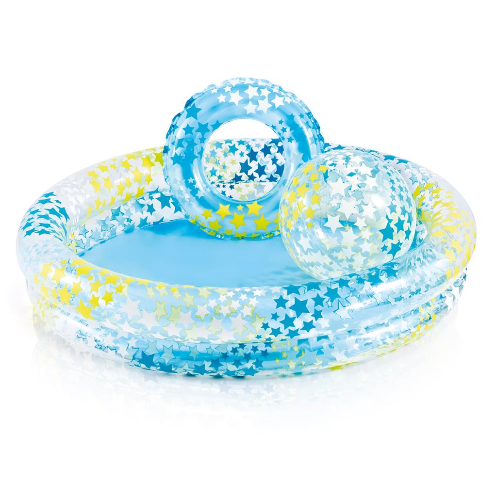 Intex Yıldız Desenli Havuz Seti 122x25 cm. (51 cm. Top, Simit)