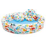 Intex Balık Desenli Akvaryum Havuz Set132x28 cm. (51 cm. Top, Simit)