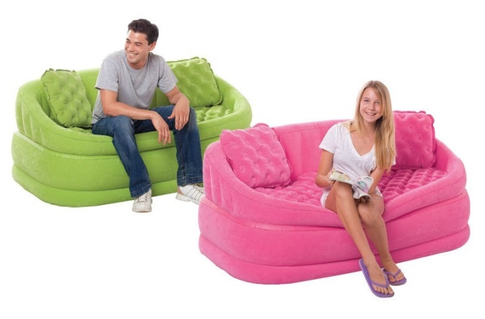 Intex Renkli Kadife Çift Kişilik Şişme Koltuk 157x86x69 cm.
