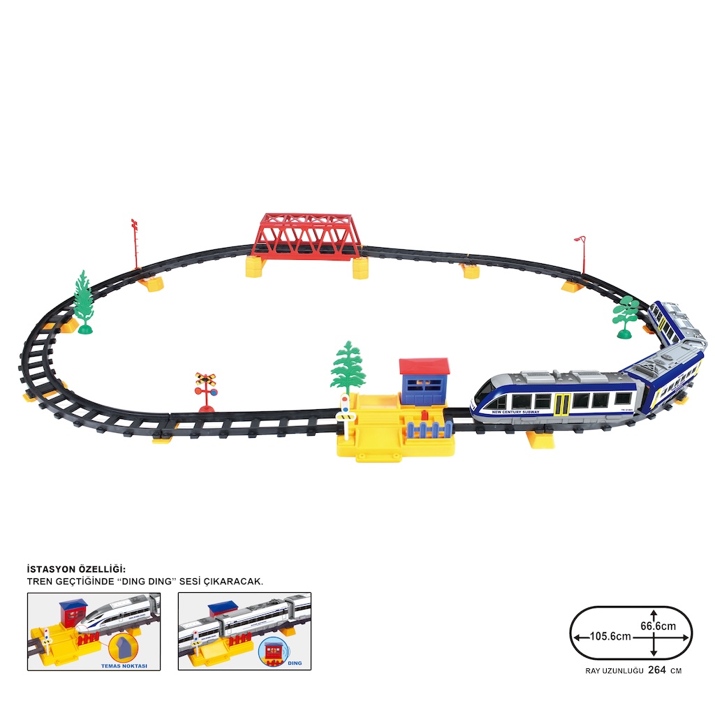 Vardem Uzaktan Kumandalı 49 Parça Işıklı 265 Cm Express Tren Set
