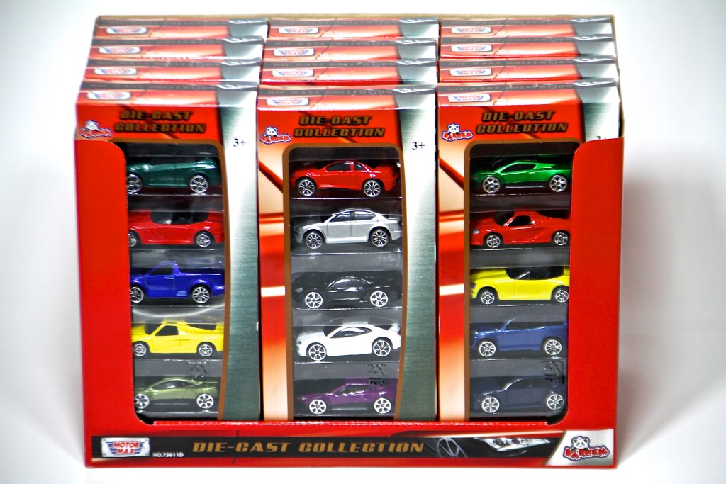 Motormax Kutulu 5 Parça Spor Araba Set Kırmızı Kutu